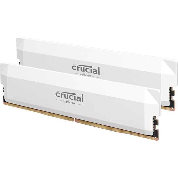 Memoria RAM CRUCIAL DDR5 PRO - Edizione Overclocking - Kit 64GB (2 x 32GB) - 6000 MT/s - CL40 - UDIMM - Bianca