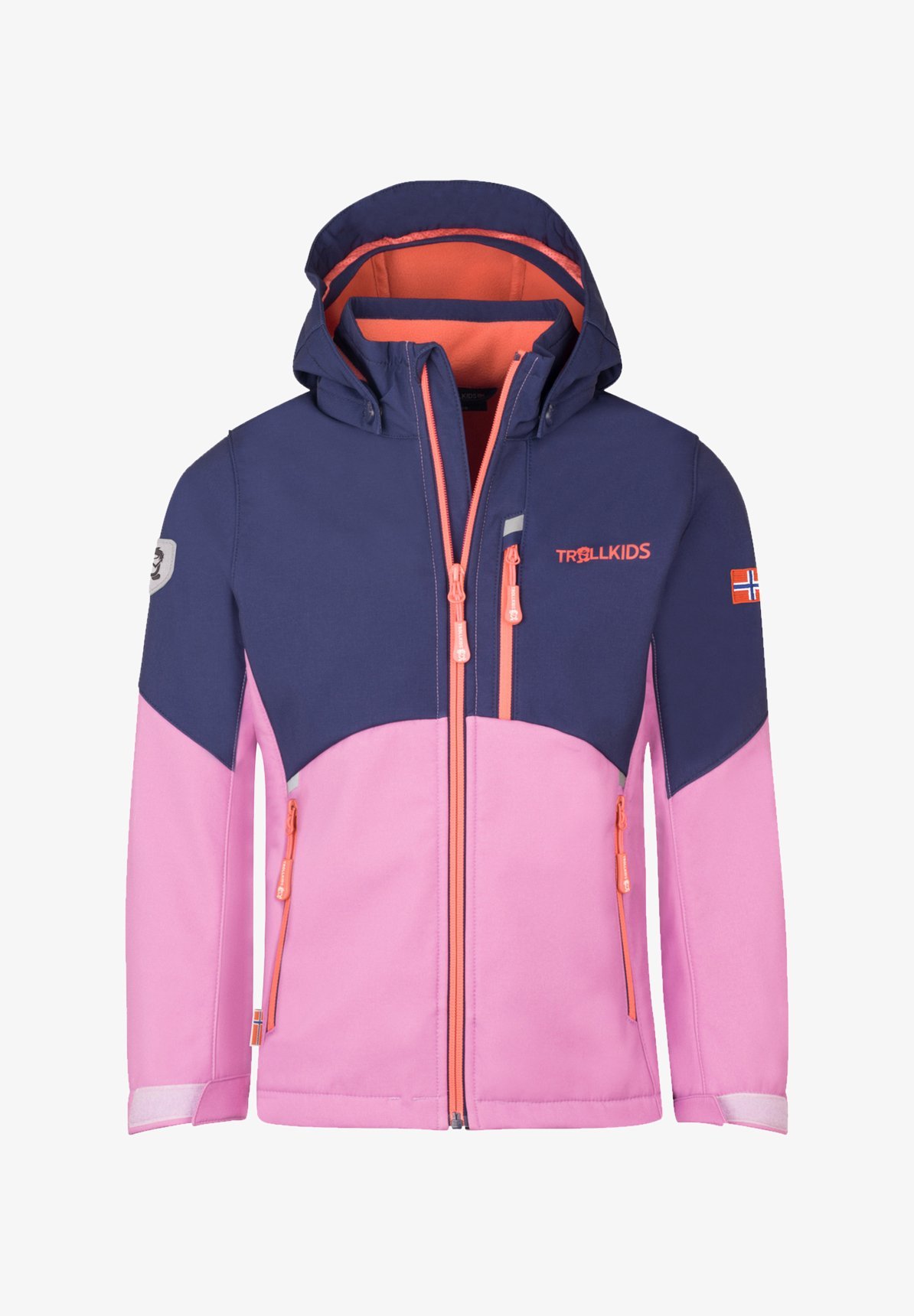 TROLLKIDS BALESTRAND - Softshell jas - diep violet licht violet koraalroze