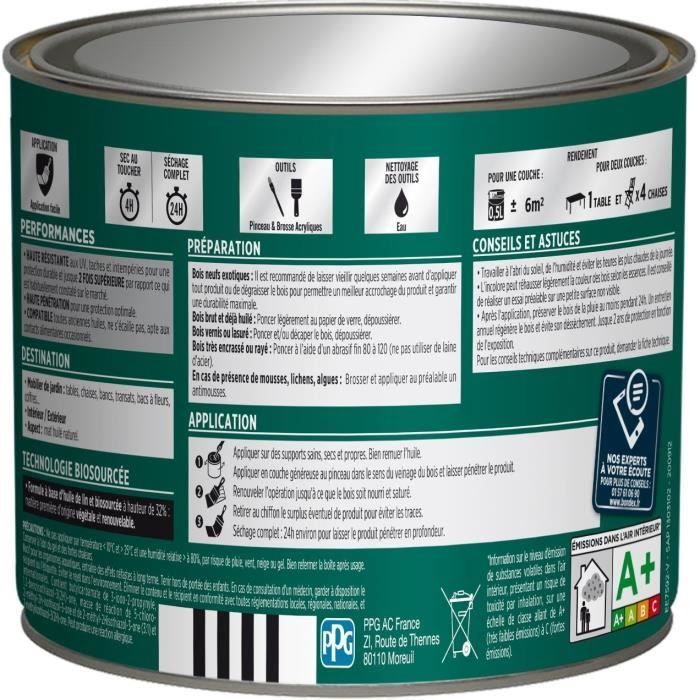 Aceite para madera Bondex Extreme Protection para muebles y todo tipo de madera exterior, teca, 0,5 L