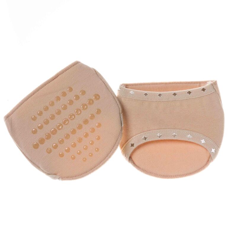 Women's Beige Cotton Half Foot Protector - One Size
