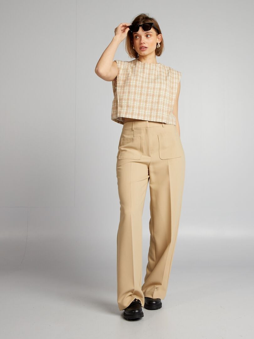 Tweedblouse - BEIGE