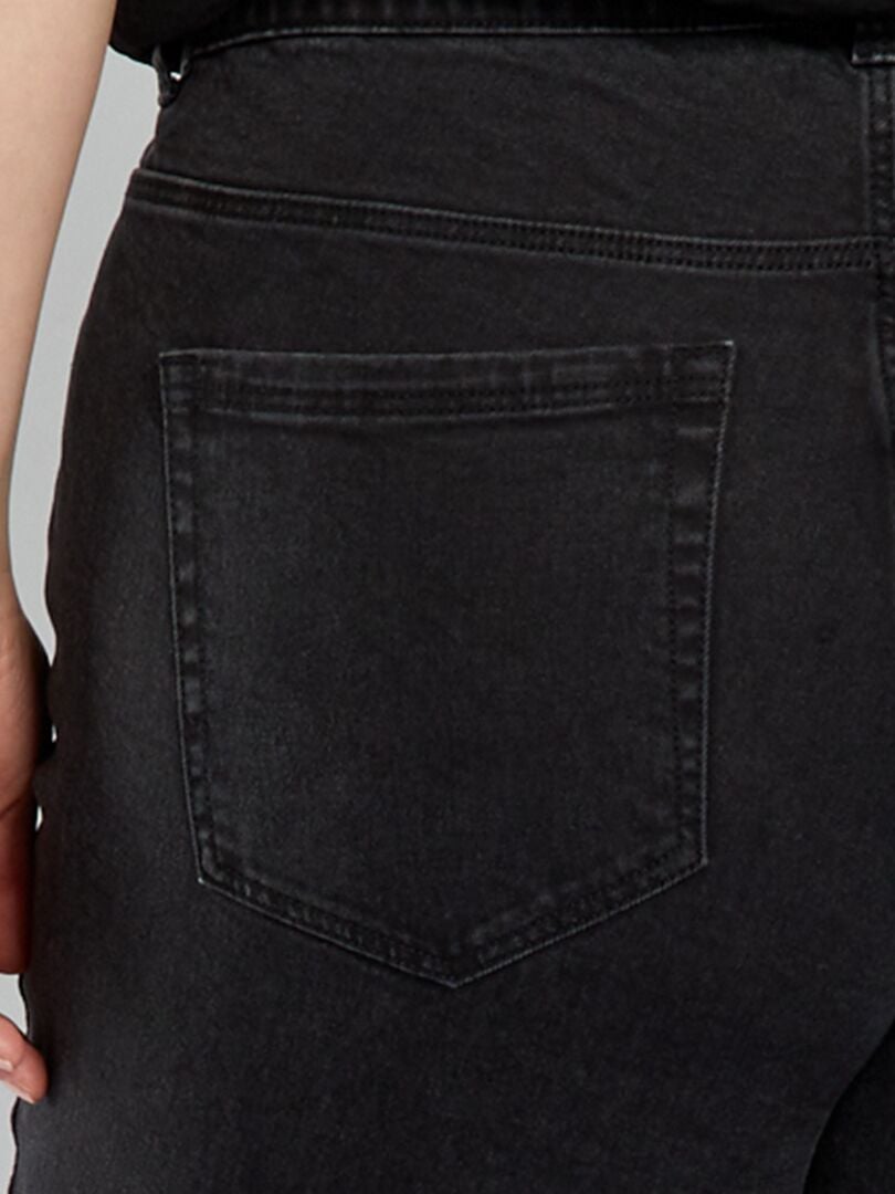Calça jeans slim de cintura alta - L32 - PRETA