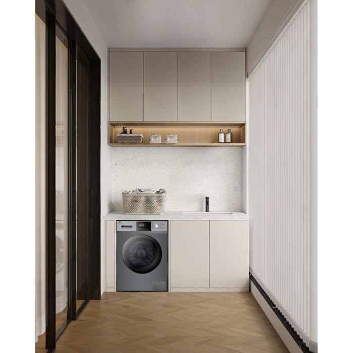 Lavatrice a carica frontale - CONTINENTAL EDISON - CELL10140S3 - 10 kg - Motore a induzione - 60 cm - 1400 giri/min - Argento
