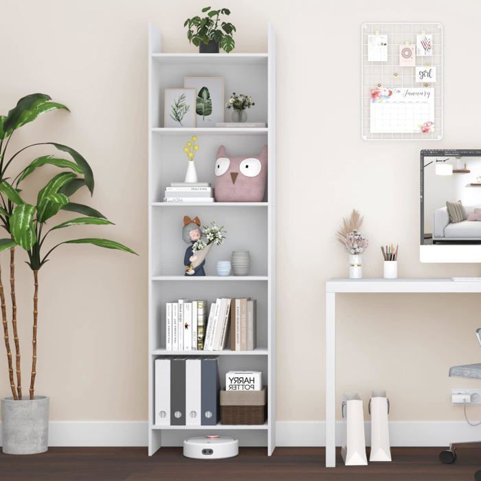 6-Tier Bookshelf, Storage Shelf, Cube-Shaped Unit, for Living Room, Office, Bedroom, Scandinavian Style