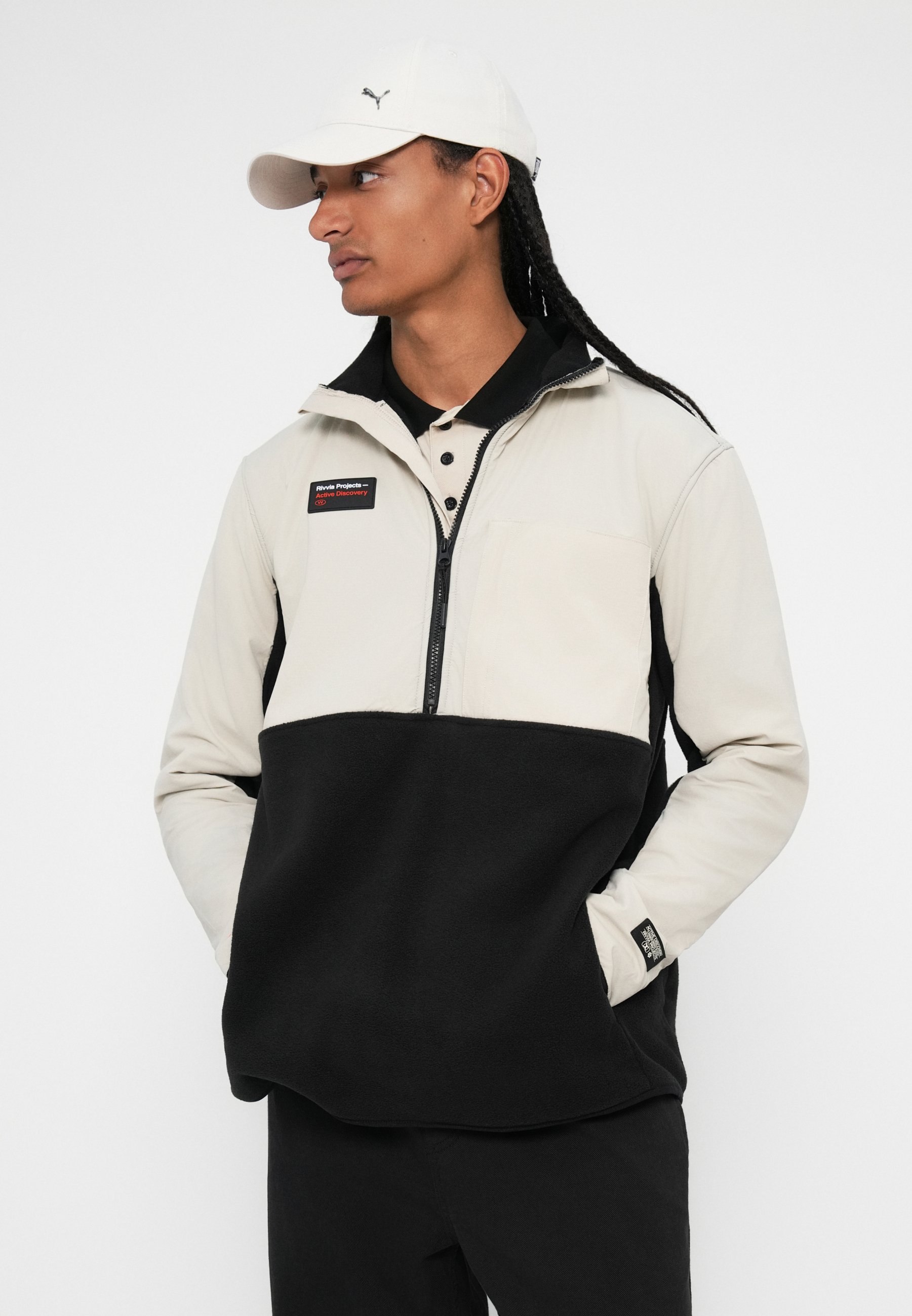 Veste polaire Rivvia Projects BLUR 1/2 ZIP - Noir/Bleu