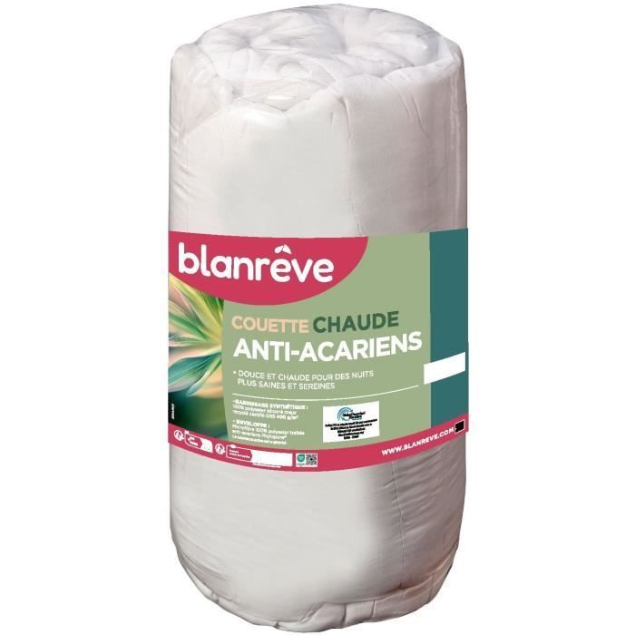 Edredón cálido antiácaros - 400 g/m² - BLANREVE - 140 x 200 cm - Blanco