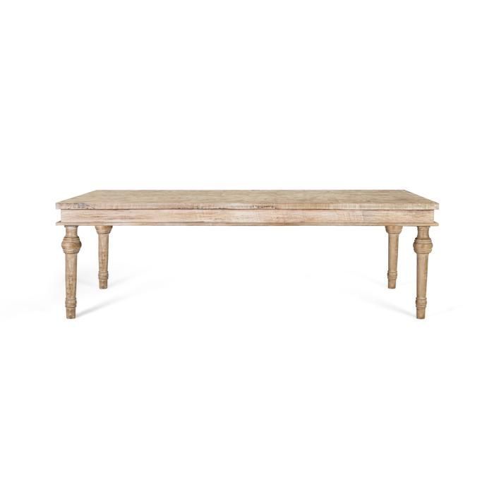 Mesa de comedor - Madera maciza de mango - 240 cm - Acabado patinado - Estilo étnico