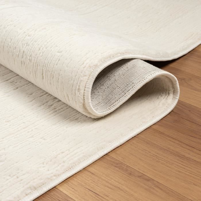 Tapete para sala de estar - VIMODA - Berber com múltiplas bordas - Macio - 200x290 cm - Sintético