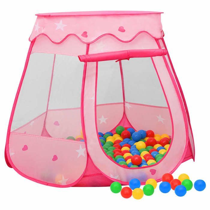 93673 VidaXL Tienda de juegos infantil rosa 102x102x82 cm