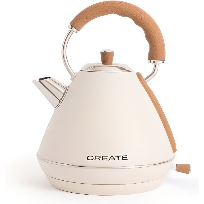 Bouilloire électrique rétro - Create - 1L ou 1,7L - Acier inoxydable - Arrêt automatique