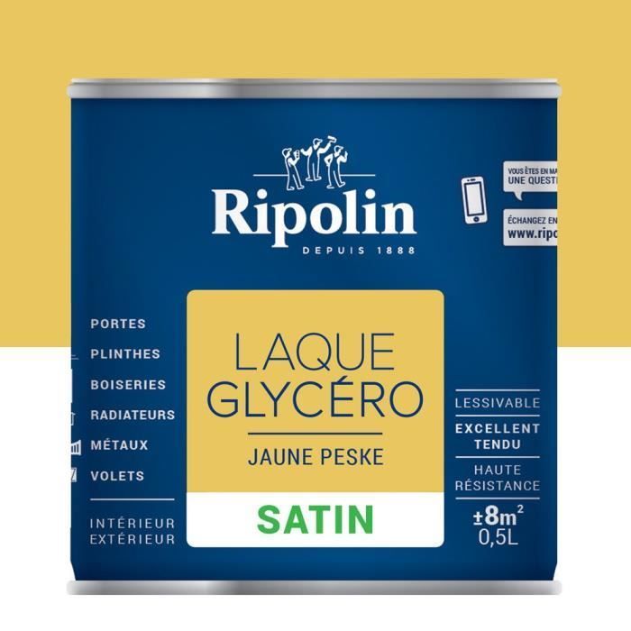 RIPOLIN Glycero Decorative Lacquer for Interior & Exterior Use - Peske Satin Yellow, 0.5L