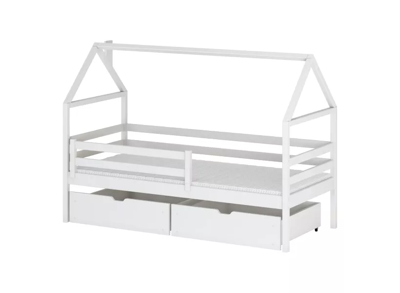 ARON 80x160 białe łóżko dziecięce jednoosobowe domek Lano Meble