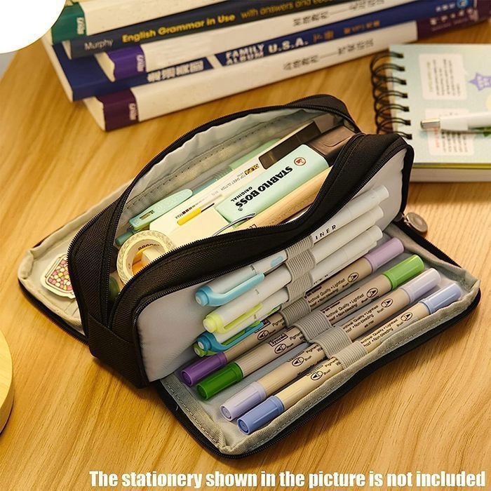 Federmäppchen, Schul-Federmäppchen, großes Federmäppchen, Stiftetasche für Uni, Büro, Schülerinnen, Mädchen