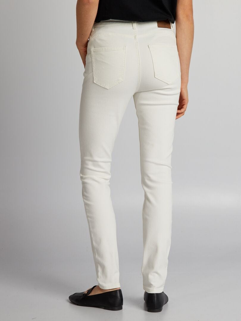 Calça jeans skinny de cintura alta - L30 - BRANCA