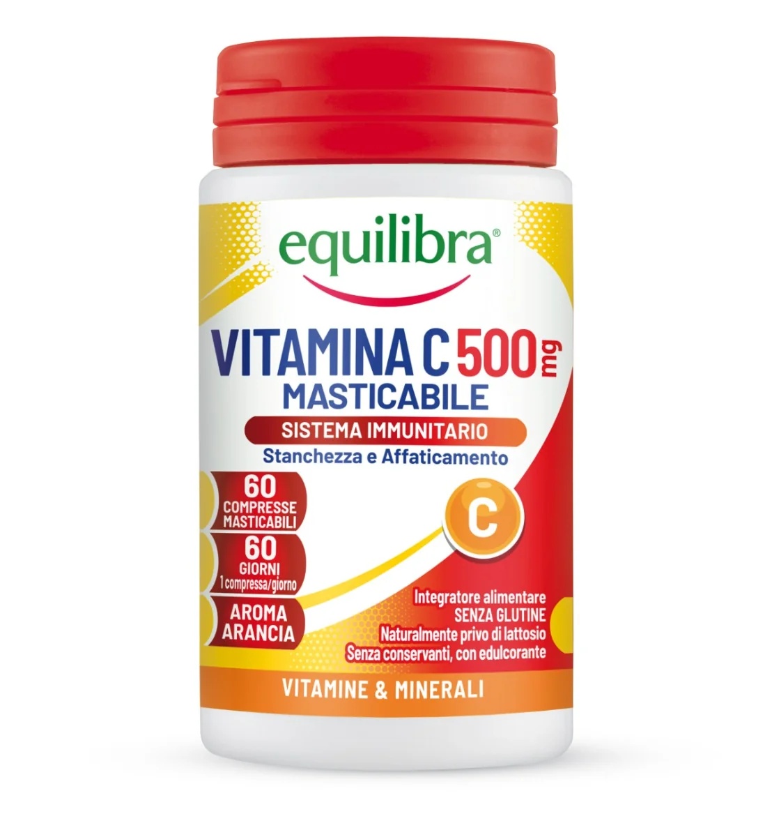 EQUILIBRA Equilibra C-vitamiin 500 mg 60 närimistabletti Immuunsüsteemi toidulisand