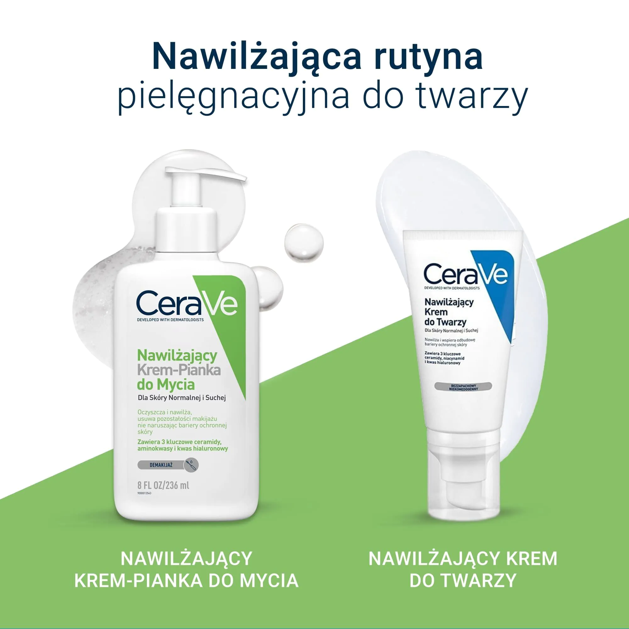 CeraVe Nawilżający krem-pianka do mycia do skóry normalnej i suchej 236 ml