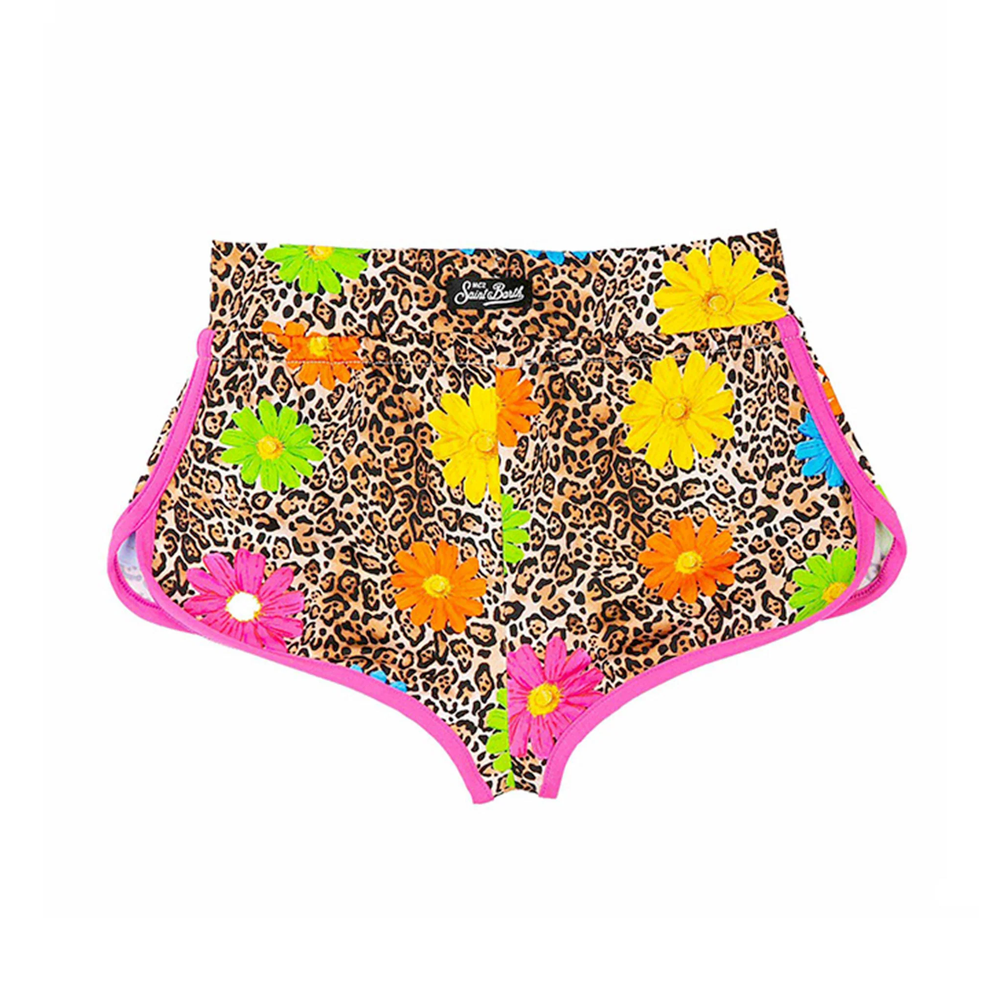 Short de plage pour filles avec imprimé marguerite souriante