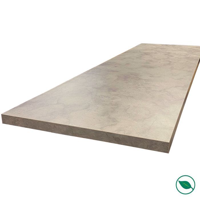 HPL-laminatbordplade, naturstenslook, 3000 x 650 x 38 mm, FSC-certificeret - FORESTEA Signature-serien. Mål: 3000 mm x 650 mm x