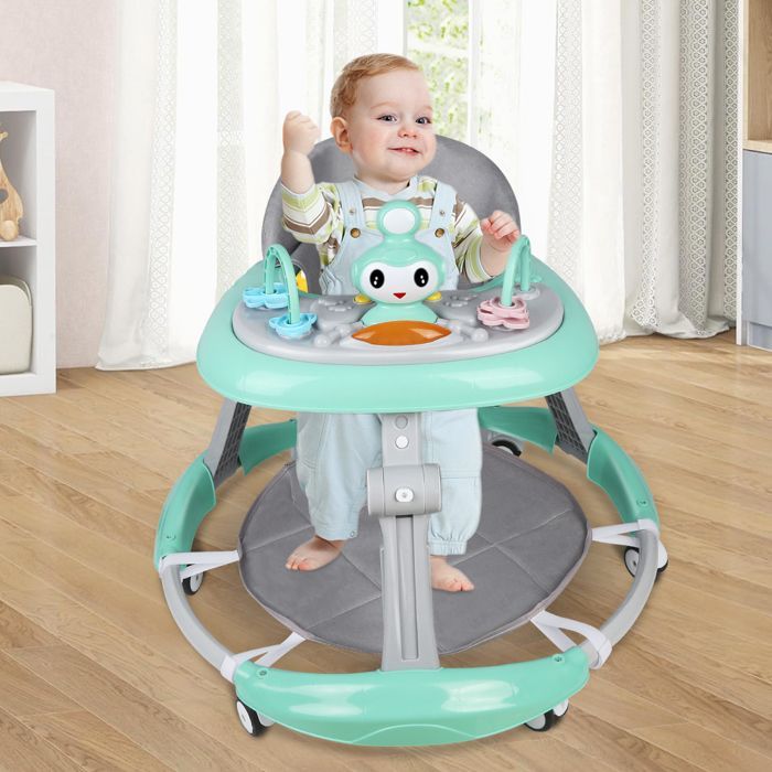Andador para bebé niño MIPAN - Andador plegable con luz y música - Ajustable - Para bebés de 6 a 18 meses - Verde