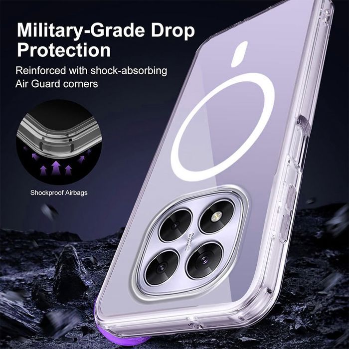 Capa magnética + 2 protetores de tela de vidro temperado para Xiaomi Redmi Note 15 Pro Plus 5G - Resistente a impactos e arranhões