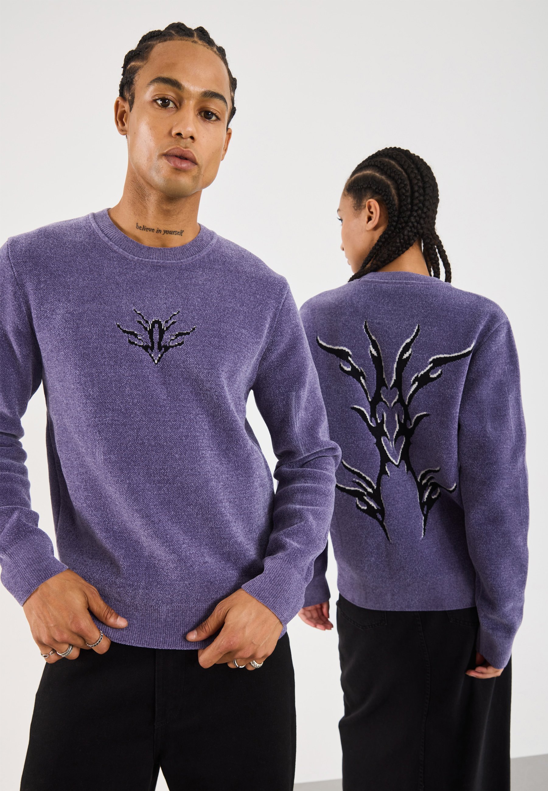 YOURTURN UNISEX - Trui - donkerpaars
