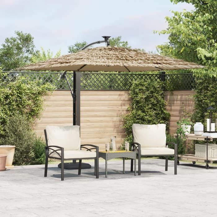 vidaXL Parasol de jardin avec mât en acier marron 290x290x238 cm 4005082
