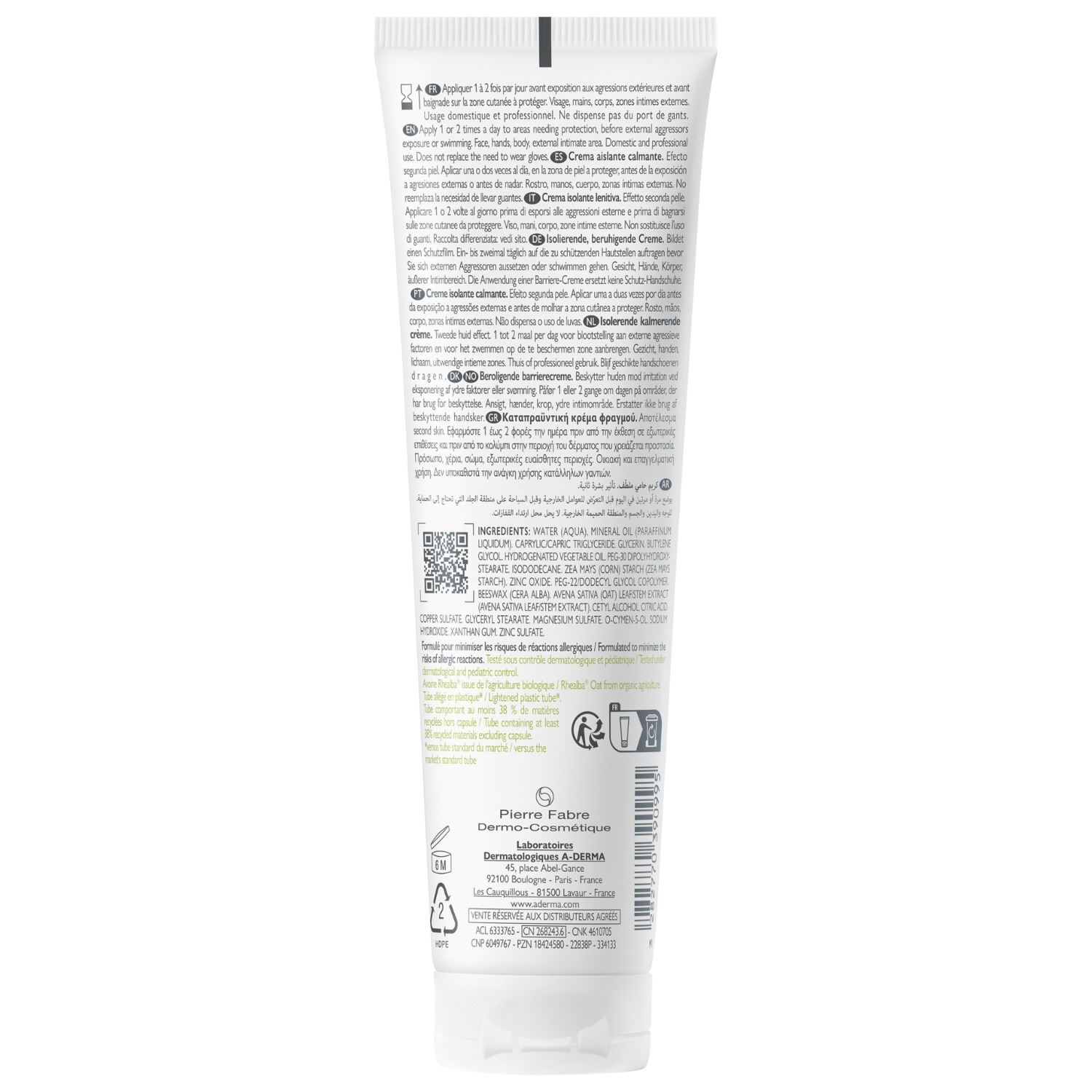 A-DERMA Körpercreme Dermalibour+ + Barrier Beruhigende Barrierecreme - 50 ml