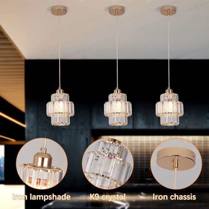 GreeLustr Modern Crystal Chandelier Ceiling Light Hanging Lamp