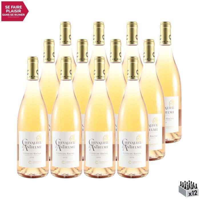Côtes du Rhône Chevalier d'Anthelme Rosé 2019 - Case of 12 x 75cl bottles - Cellier des Chartreux - AOC Rosé Wine from the Rhône Valley