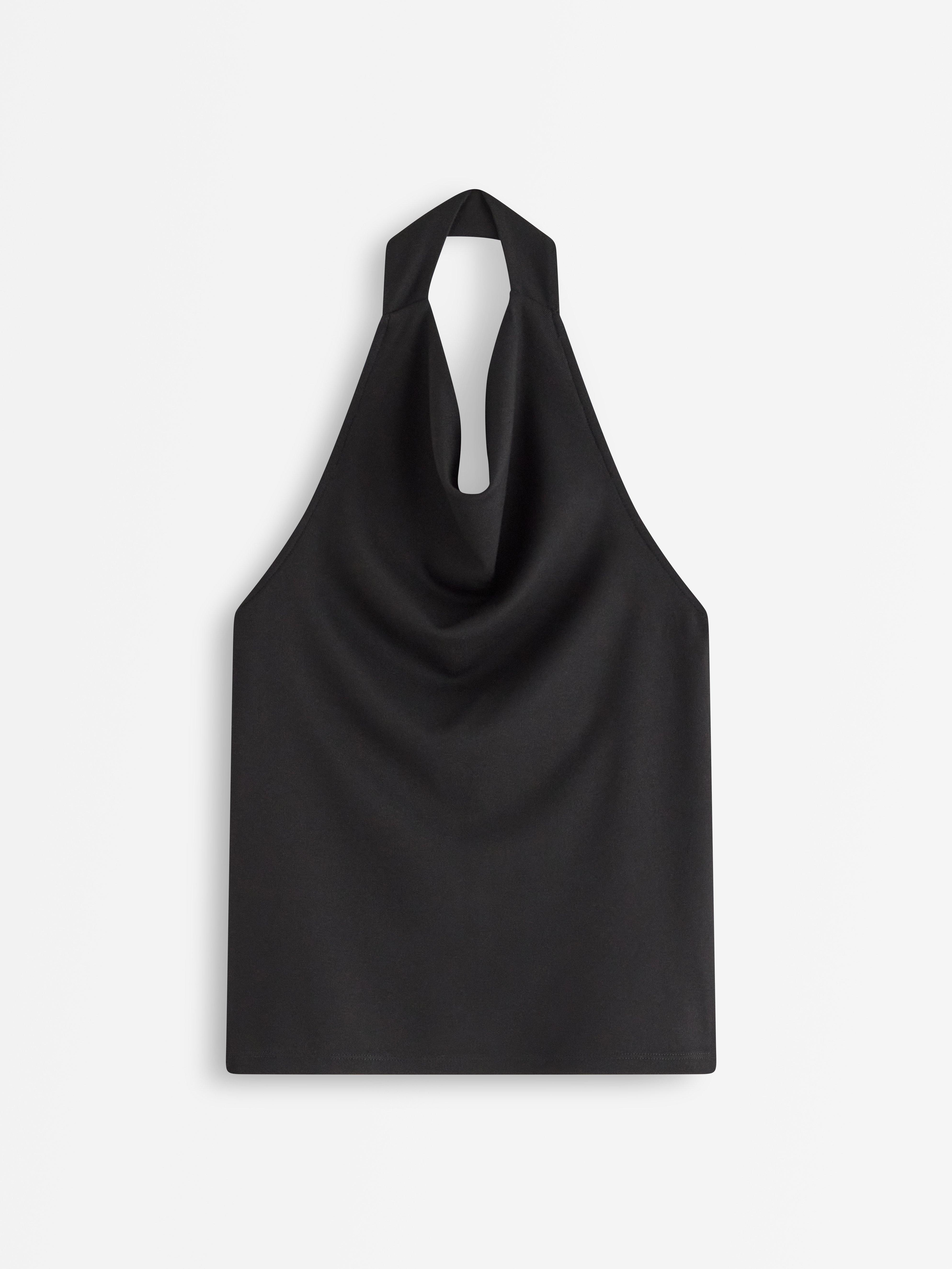 Top de cuello halter negro
