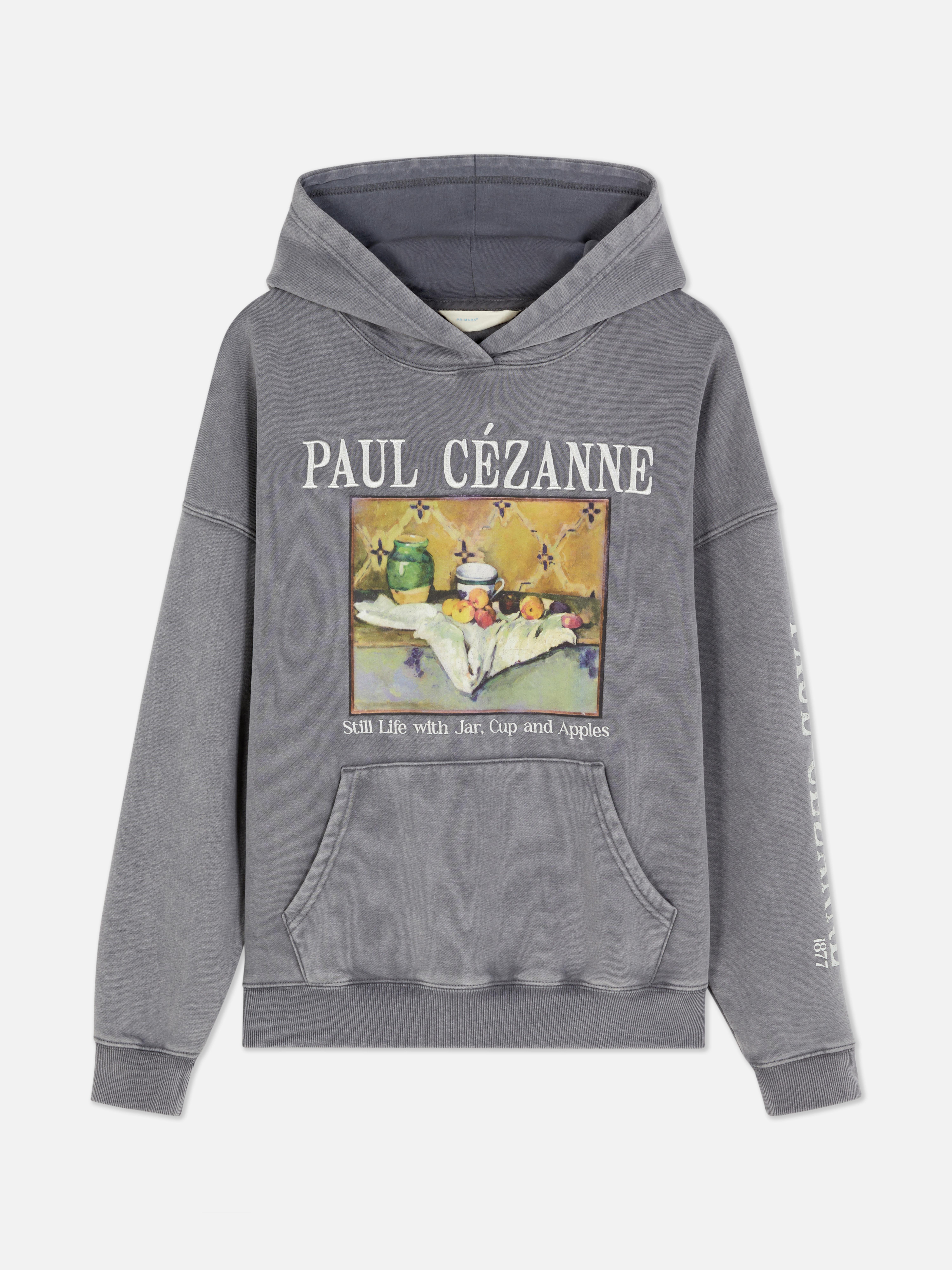 Kapuzenpullover mit Stillleben von Paul Cézanne Ein Vintage-Kapuzenpullover mit Paul Cézannes Stillleben mit Krug, Tasse und Äpfeln