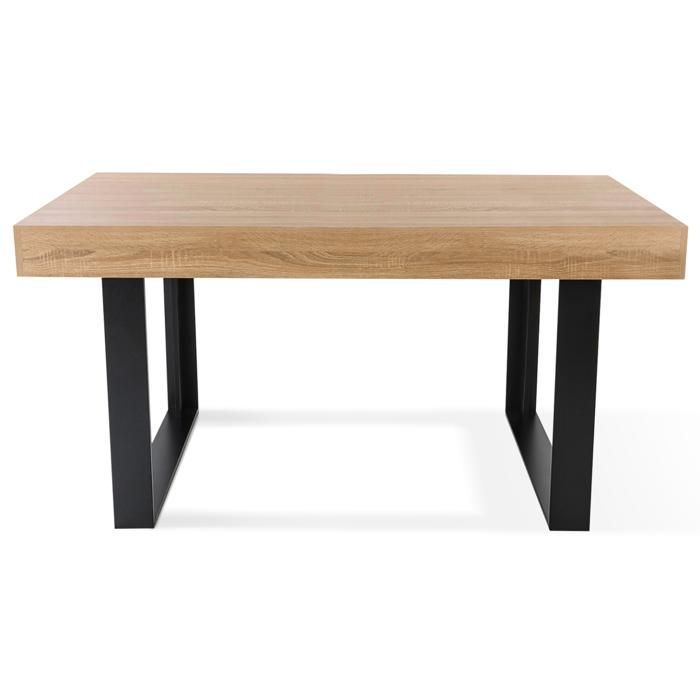 Mesa de comedor rectangular IDMARKET PHOENIX para 6 personas, madera y negro, 160 cm