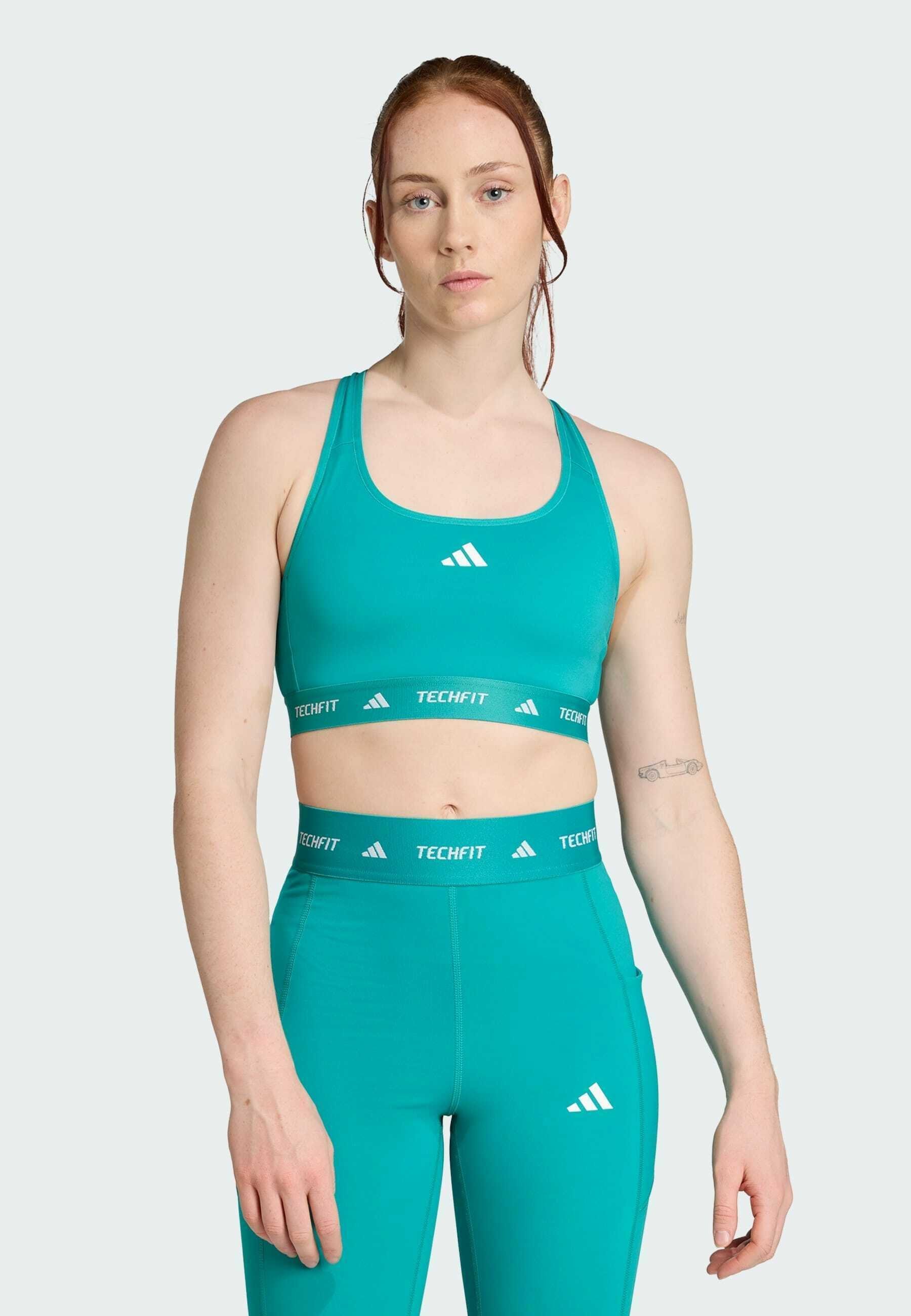adidas Performance TECHFIT - Sports-BH med medium støtte - pure teal