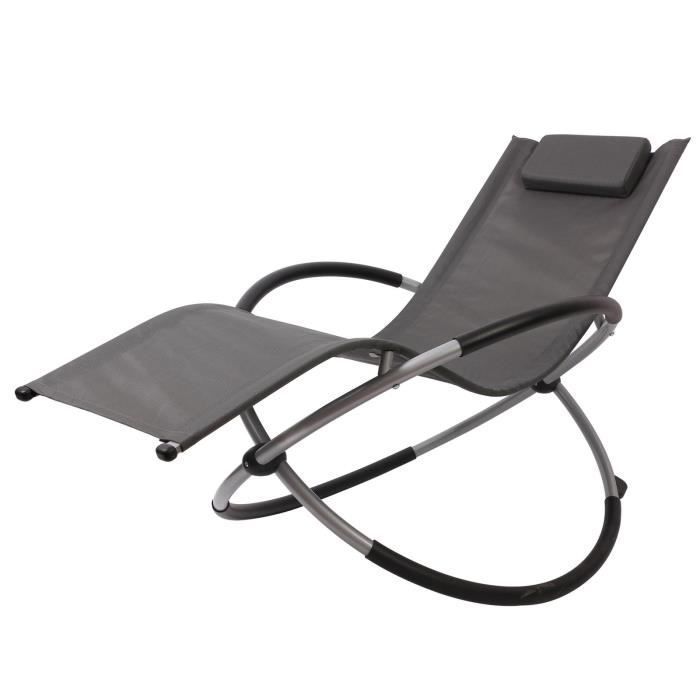 Tumbona de jardín - Bc-elec - HMBL-04-GREY - Plegable - Resistente a la intemperie - Gris