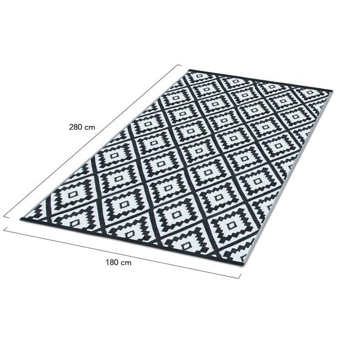 IDMARKET BAHAMAS Zwart buitenkleed 180 x 280 cm