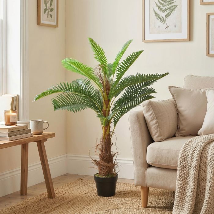 Palmier artificiel palmier - HOMCOM - décoration intérieur tropicale - 21 feuilles - plastique et PEVA - 100 cm - vert