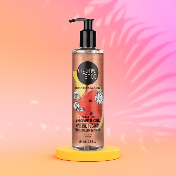 Sprchový gel BelliniPlease s příchutí melounu a broskve Organic Shop 280 ml