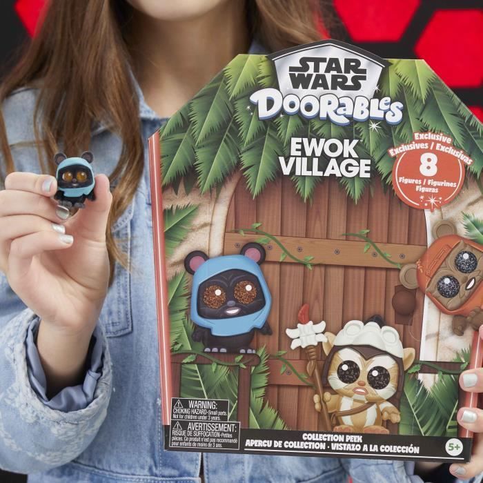 Doorables Ewok Coffret collector, Doorables Disney Star Wars, 8 figurines exclusives à collectionner de 3,8 cm, Dès 5 ans