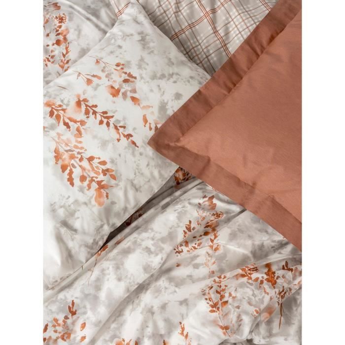 Bettwäsche-Set – 1 Bettbezug 220 x 240 cm + 2 Kissenbezüge 60 x 60 cm – 100 % verstärkte Baumwolle – Zimt