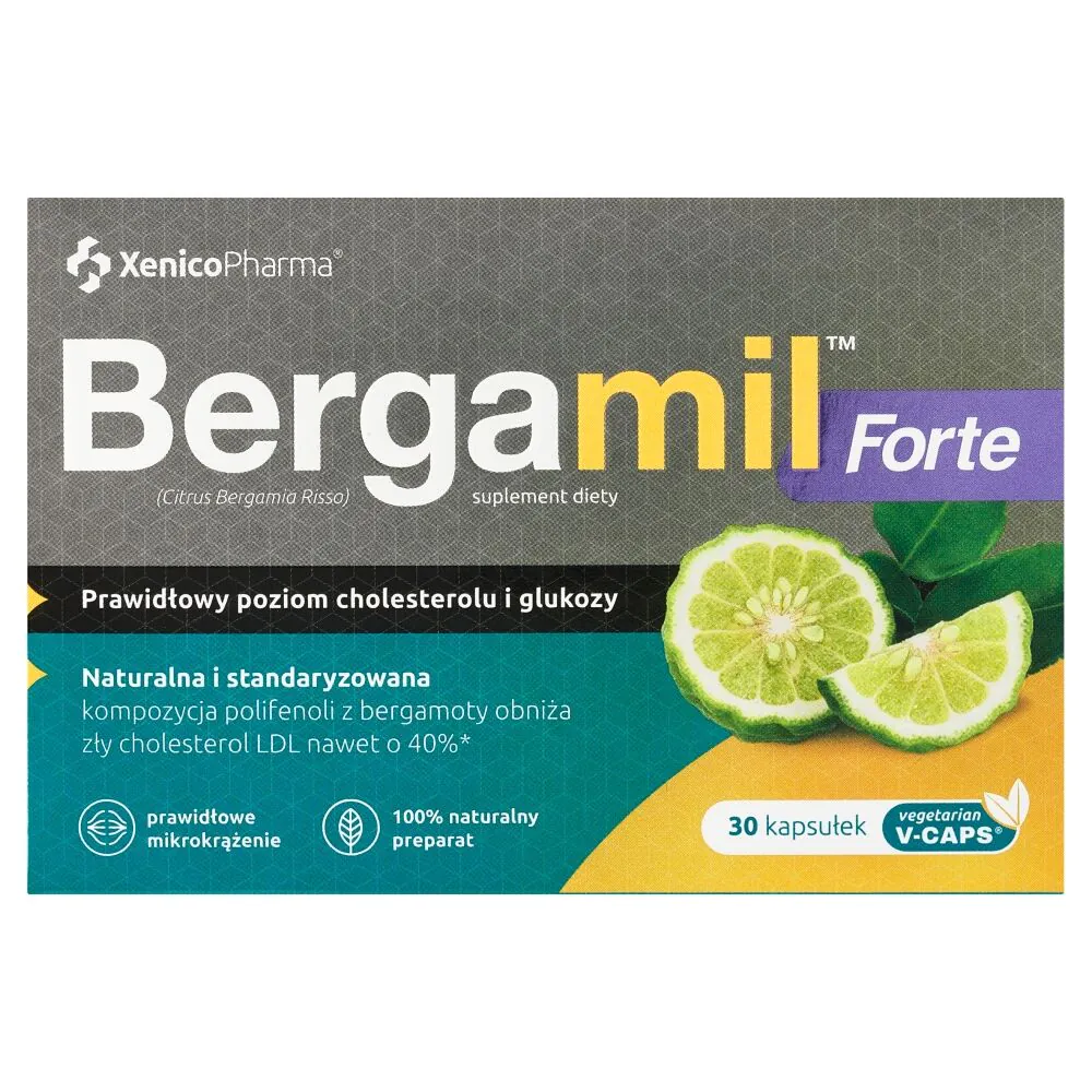 Bergamil Forte, Prawidłowy Poziom Cholesterolu i Glukozy, Kapsułki