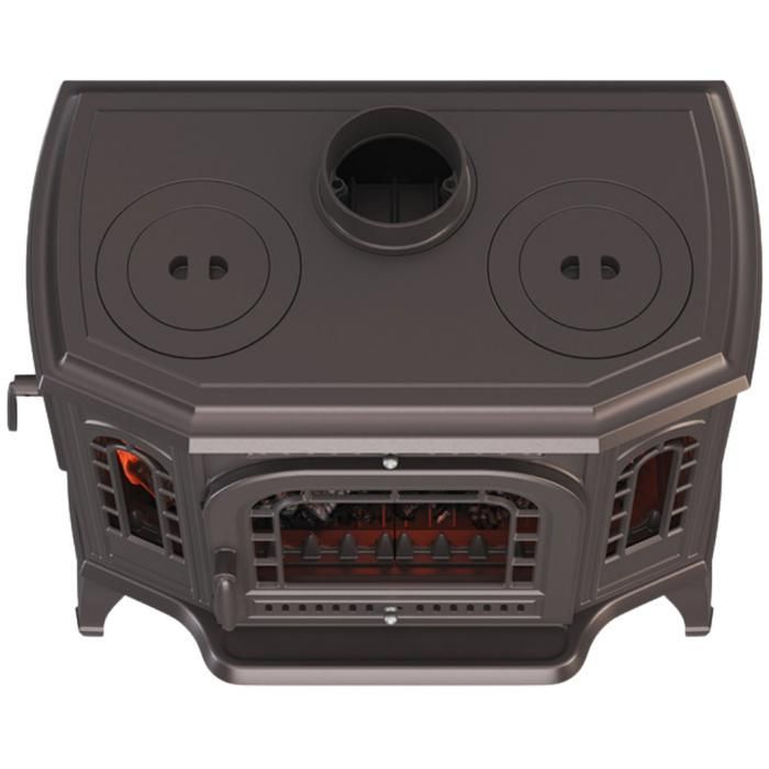 Estufa de leña de hierro fundido con placa de cocción, 10,5 kW, P7 CookTop LB ECO KAWMET