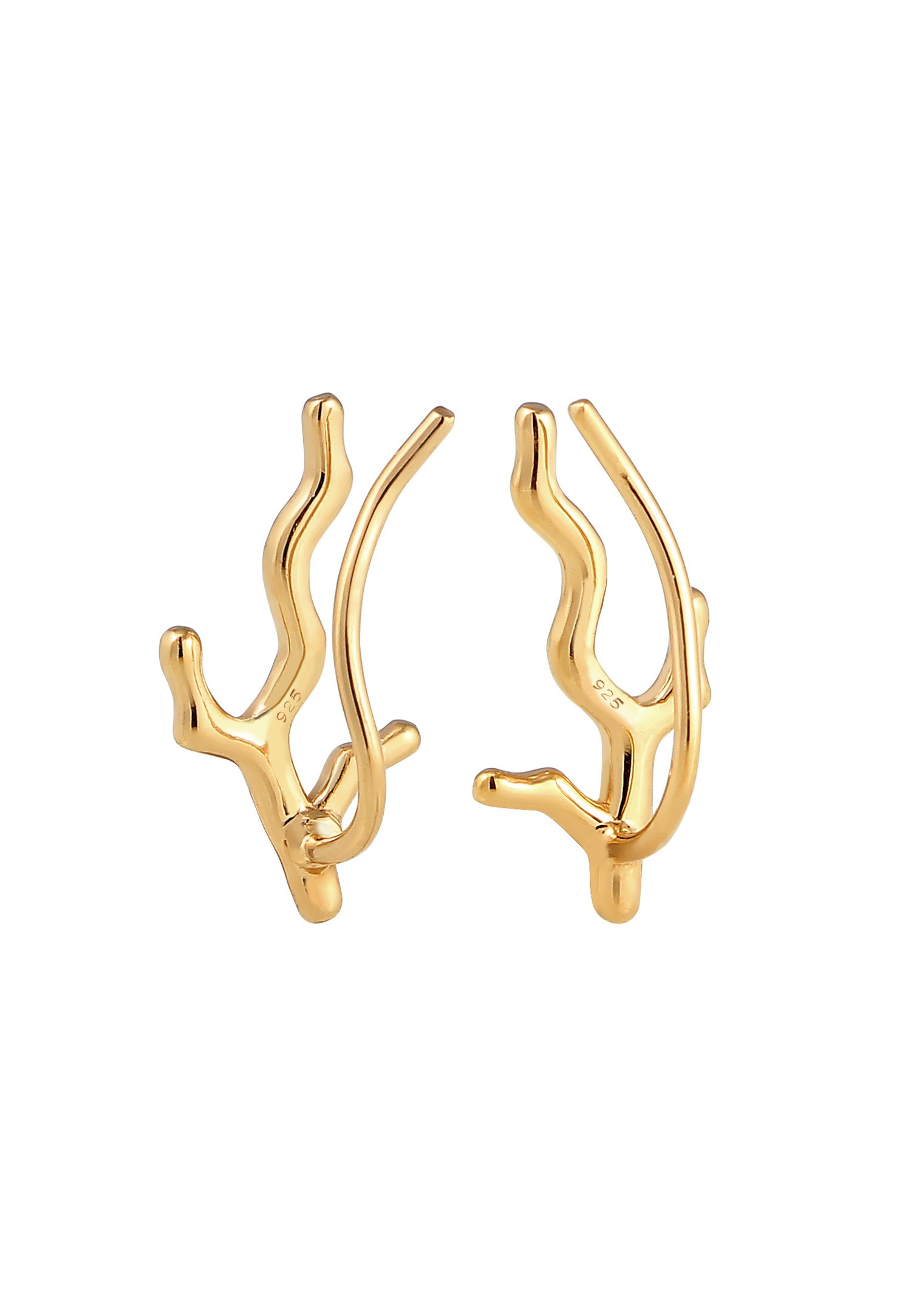 Elli Corail Symbole Maritime Clous d'Oreilles Femme - (925/1000) Argent Plaqué Or