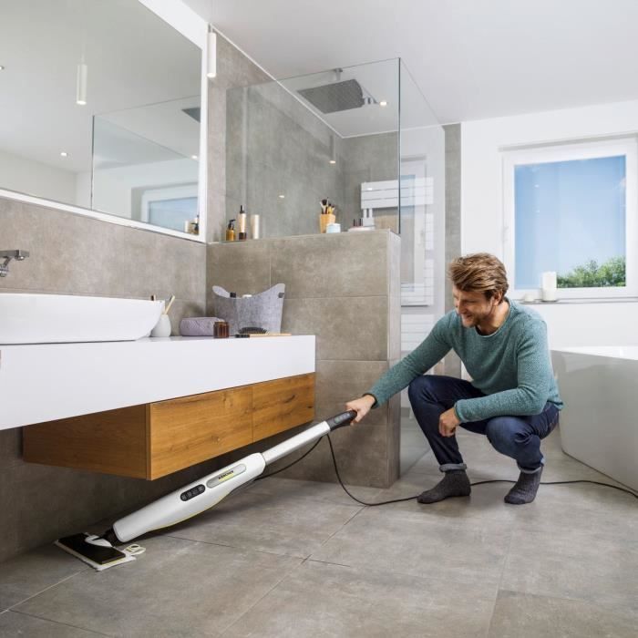 KARCHER SC 3 Upright EasyFix - Scopa a vapore - 1600W - Riscaldamento rapido in 30 secondi - Pulisce 60 m² - Elimina fino al 99,99% dei virus