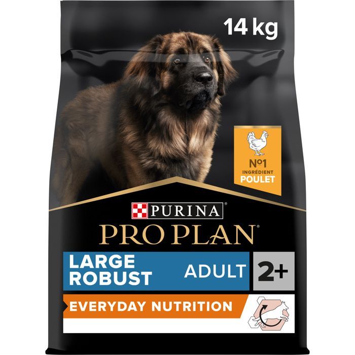 PRO PLAN Große, ausgewachsene Hunde – Robuste Tagesnahrung mit reichhaltigem Hühnchenanteil – 14 kg – Trockenfutter für ausgewachsene Hunde großer Rassen