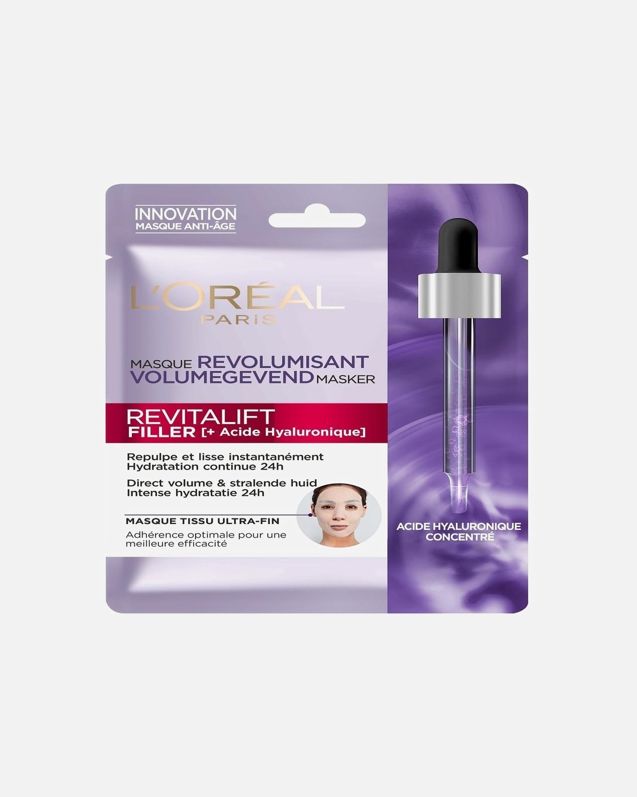 L'Oréal Paris Maska protiv starenja Revitalift Filler Maramica s hijaluronskom kiselinom – 1 komad