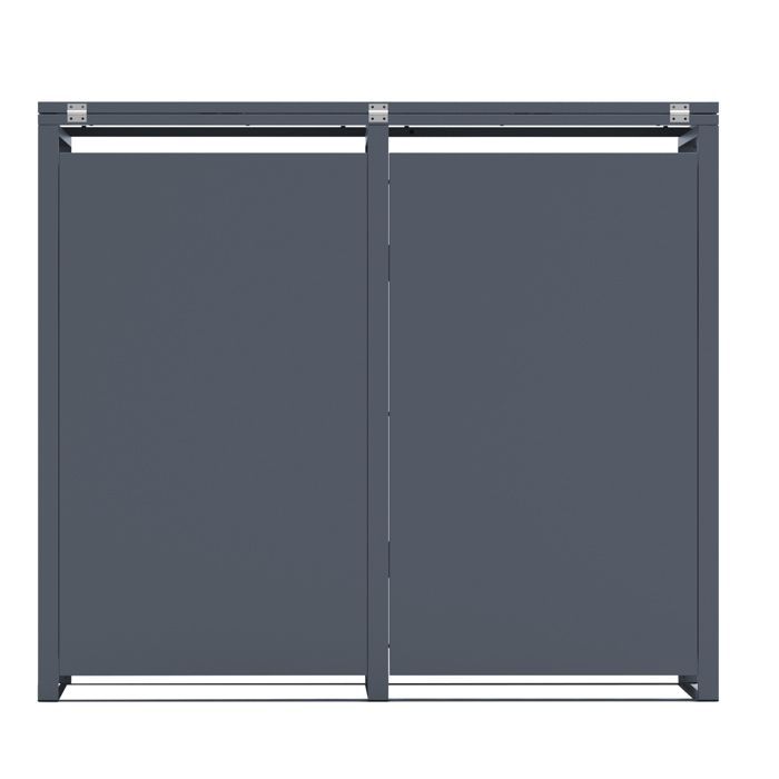Copertura metallica per bidoni AXI Luke, effetto antracite/legno - Copertura per 2 contenitori - Max. 240L - Copertura per bidoni da esterno