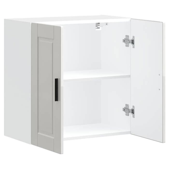 vidaXL Armoire murale de cuisine Porto blanc brillant bois ingénierie 854059