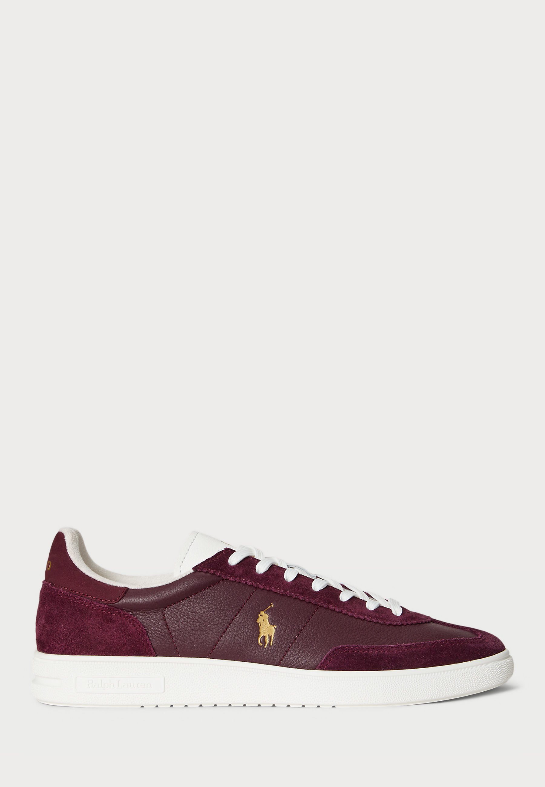 Polo Ralph Lauren BEDFORD LEATHER-SUEDE SNEAKER UNISEX - Sneakers - harvard wine/deckwash white