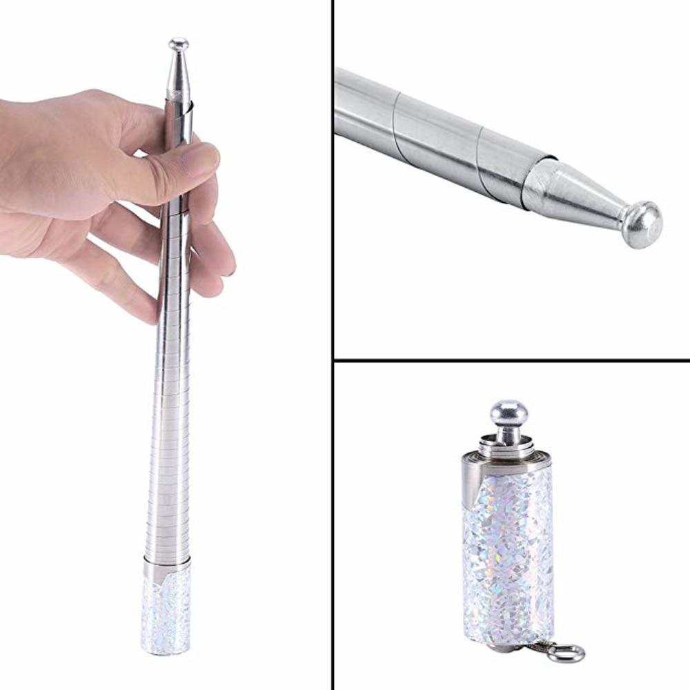 Envio direto: Bengala de 110 cm de comprimento, prateada, para truques de mágica, ideal para mágicos profissionais em palcos, ruas e ilusões de proximidade.