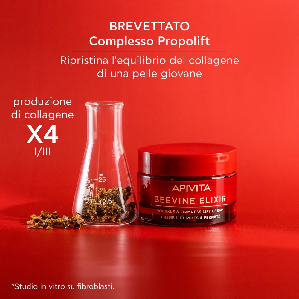 Beevine Elixir Crema Anti-Rughe Rassodante Liftante - Texture Leggera - Tratt.viso 24 ore antirughe, Tratt. lifting viso 24 ore